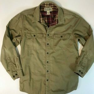 L.L. Bean Mens Shirt Jacket SZ Large Flannel Lined